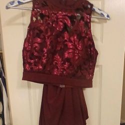 2 Piece Dress - Size 7 - Speechless - Sleeveless Top - Sequin - Lace - Short Dress 