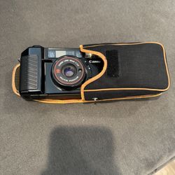 Vintage Canon Sure Shot 35mm Point & Shoot Film Camera Black 38 mm f/2.8 Lens Auto Focus