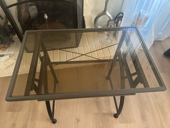 Glass computer desk  and chair
