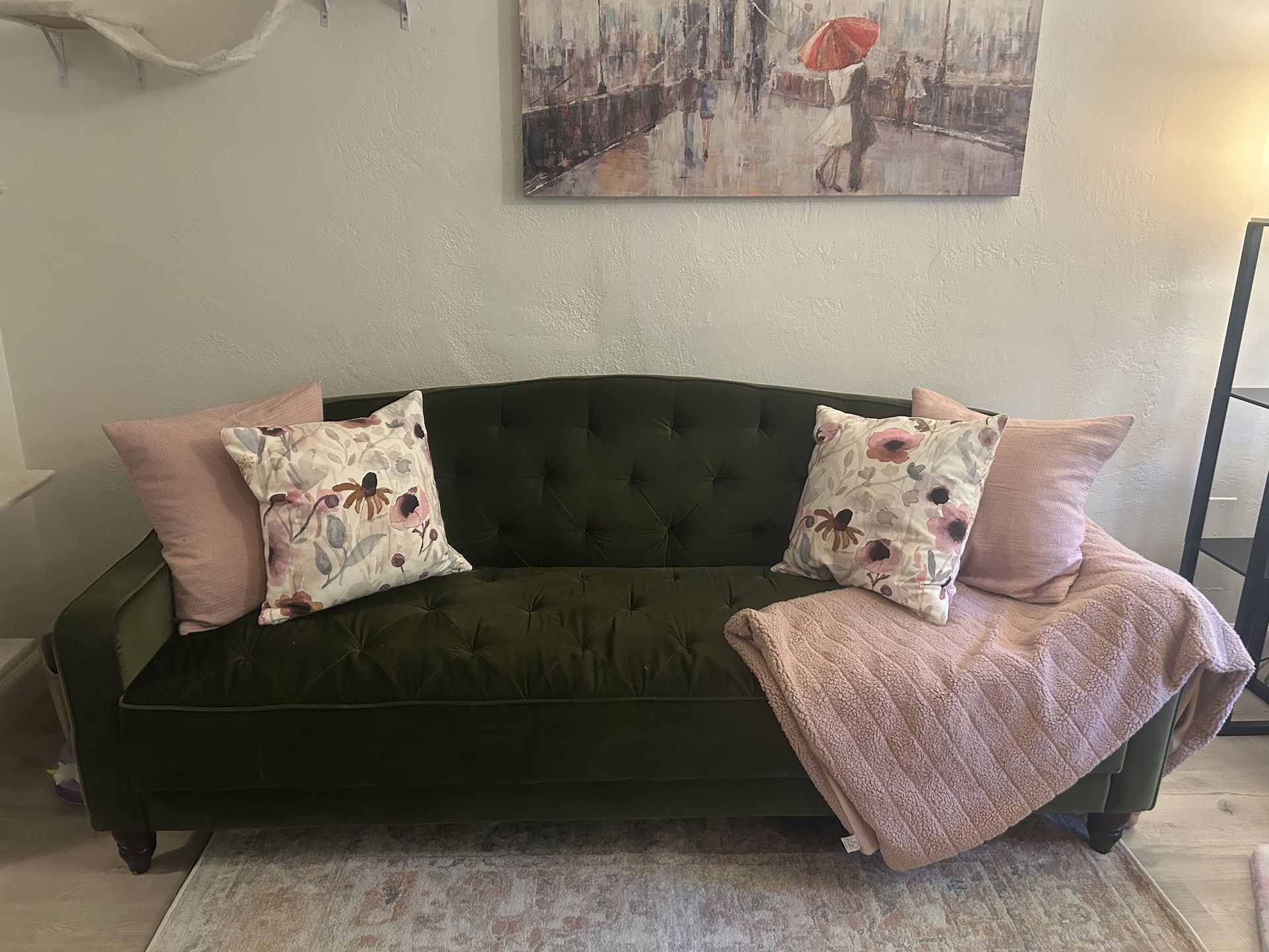 Green Velvet Futon