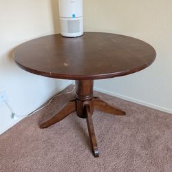 Brown Wood Kitchen Table Round Circle