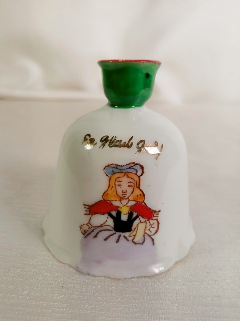 Vintage We Say Merry Christmas Swedish Language Bell Lenwile China Ardalt Japan
