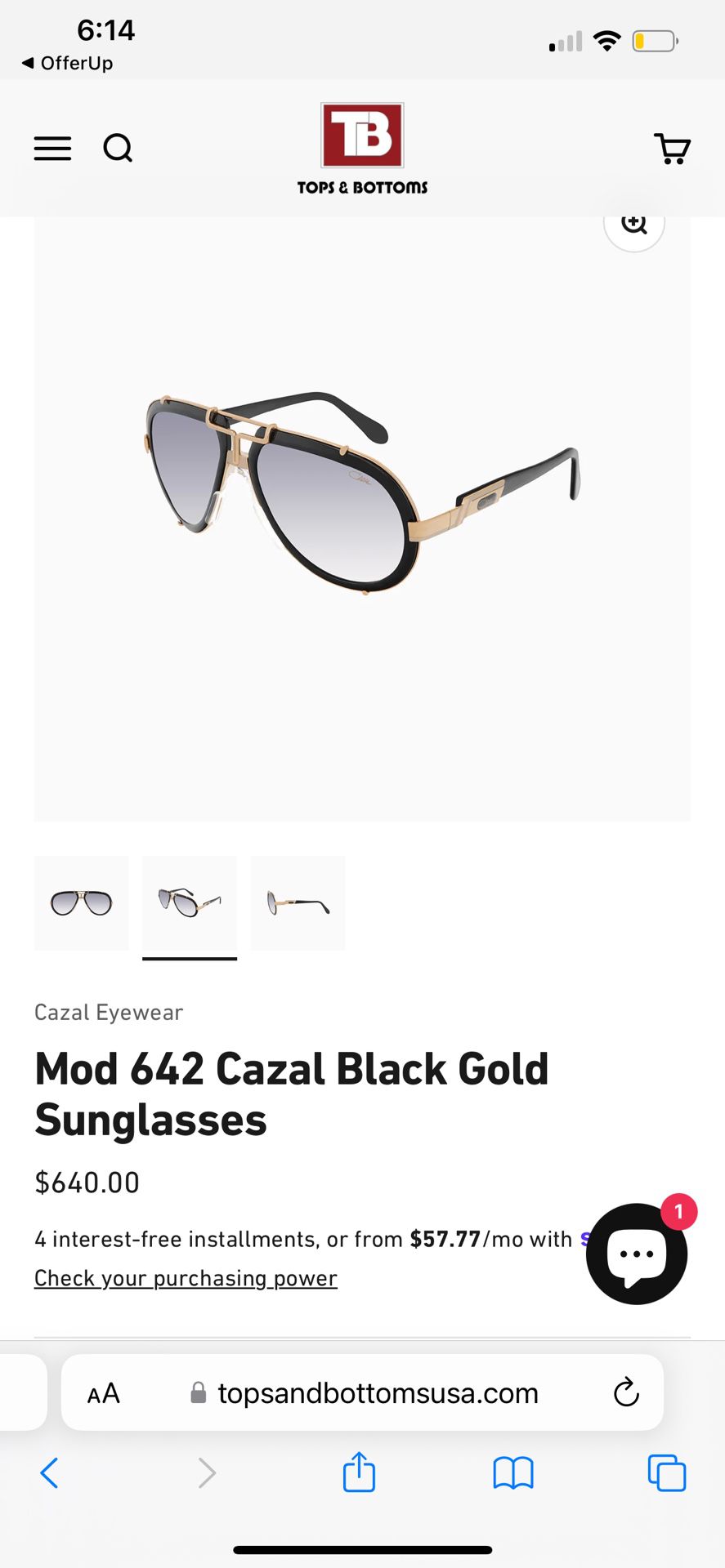 Cazal Black And Gold Frames AUTHENTIC STEAL PRICE 275$