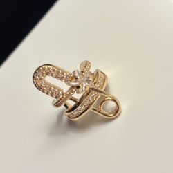 Ear Cuff - Gold w/ Faux Diamond Safety Pin