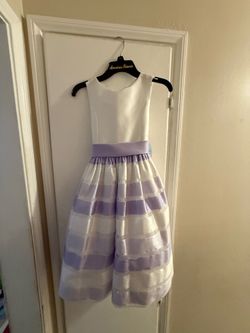 Girls Dress Size 10 - white and lavender