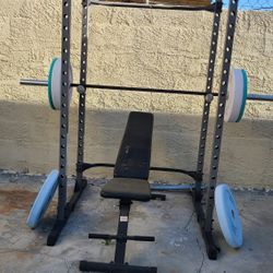 Squat Rack/bar/weights
