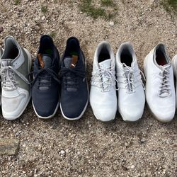 Men’s Golf Shoe Bundle (4 pairs) | Puma and Adidas | Sizes 10-11 | Navy Blue and White