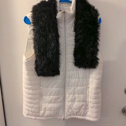 White Vest With Black Fur