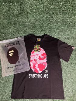 Black and pink bape t shirt size medium