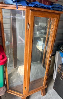 Solid wood curio cabinet