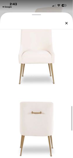 Cream Velvet Accent Chair with Gold Legs