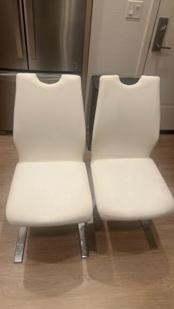 Luxury white chairs pair of two