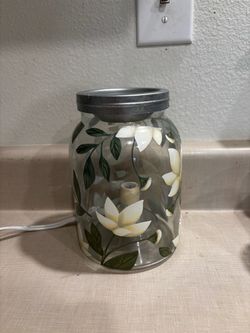 Mason Jar Electric Wax Warmer with Floral Design