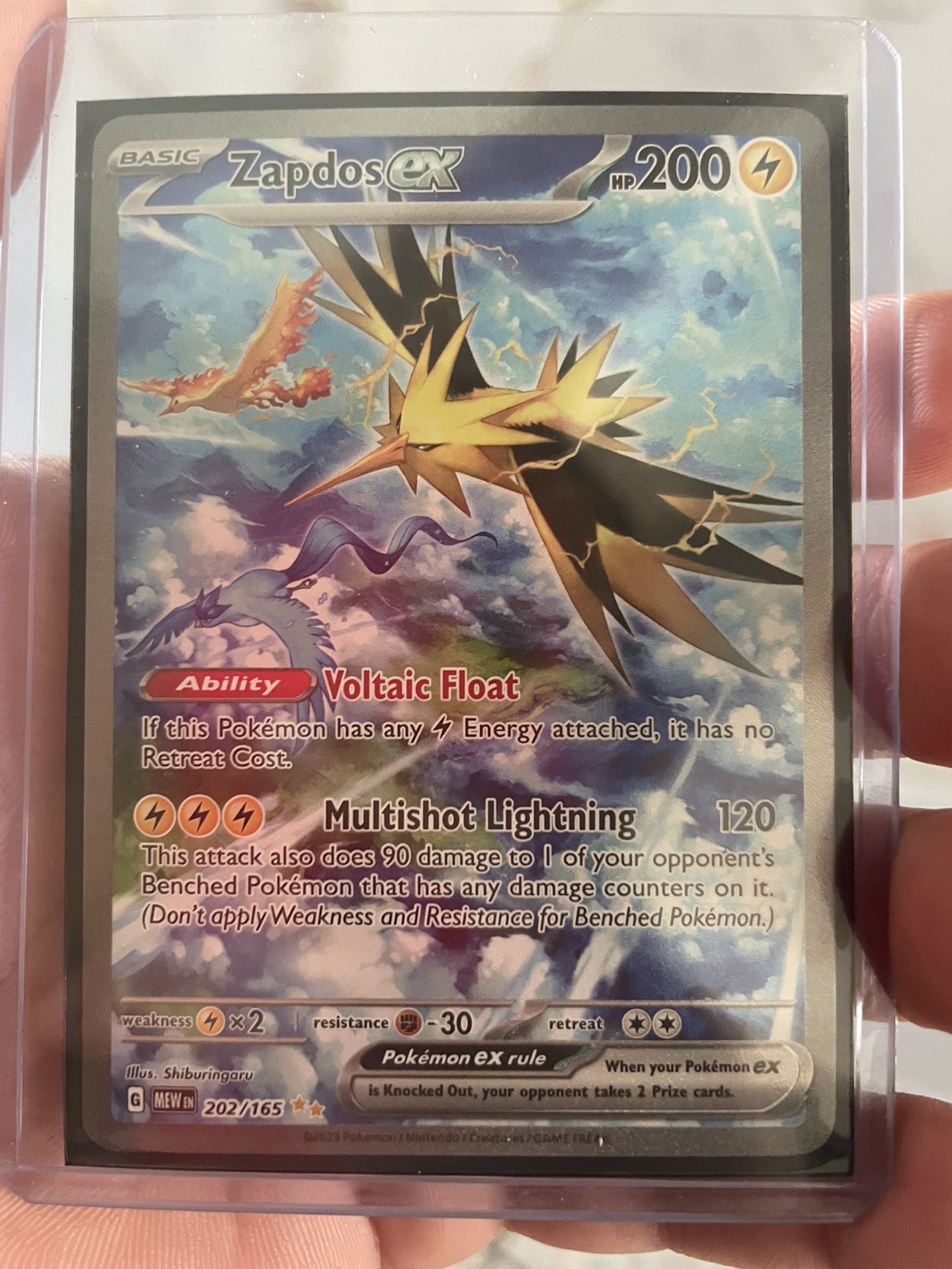 pokemon card rhydon Zapdos ex 202/165 Pokémon 151 main image 1