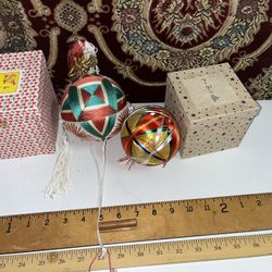 Japanese Vintage HandmadeTemari Balls Original Boxes 