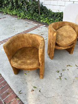 Two Vintage Chairs With Foot Rest Retro