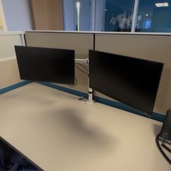 Dual HD Monitors With Stand