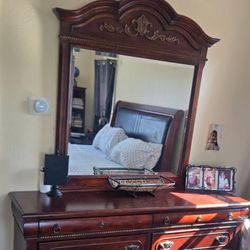 Mirror, Dresser, Night Stand, & Bed frame 