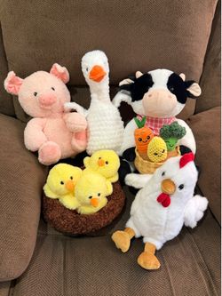 Farm animal plushies