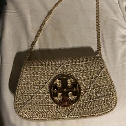 Tory Burch Reva Raffia Clutch Bag