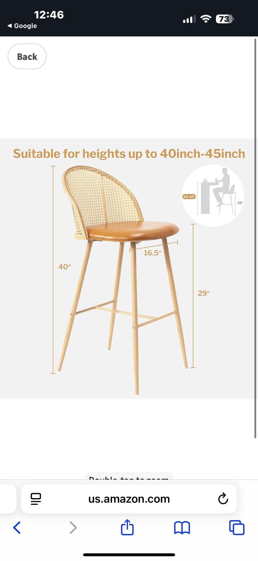 Rattan Bar Sto ols Set of 2,