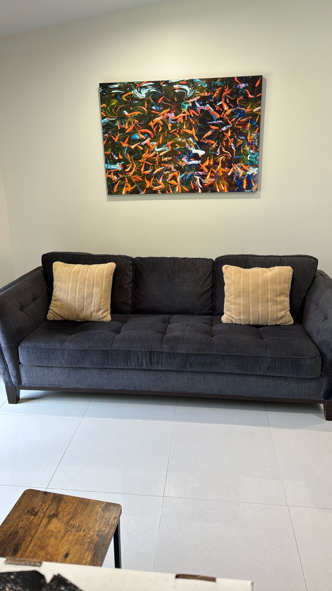 Grey three-seater orthopedic Couch