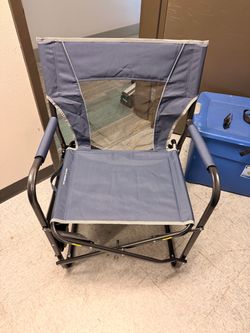 Folding Camping Chair with Side Table & Cup Holder