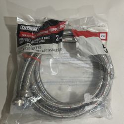 Everbuilt 3/8" HT x 3/4" HT x 60” Stainless Steel Washing Machine Supply 2 Pack