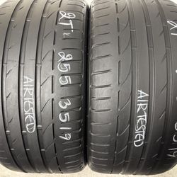 2 Tires 255 35 19 Bridgestone Potenza S001 No Repairs