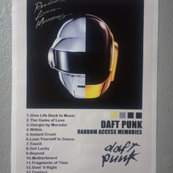 Daft Punk Random Access Memories Album Cover Canvas Poster 