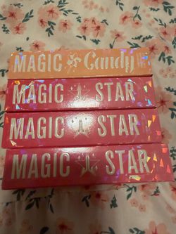 Jeffree Star Cosmetics Magic Star Liquid Concealers, known for their high-coverage, self-setting formula and distinct holographic packaging