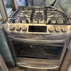 New Out Box LG 30” Slide-In Dual Fuel  Stove/Range