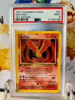 PSA 9 1st Edition Moltres Pokemon Fossil