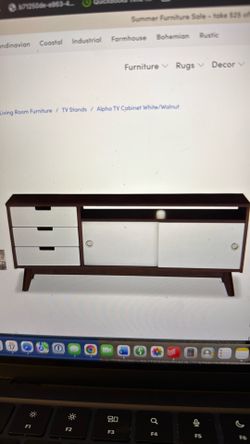 Alpha TV cabinet white / walnut