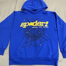 Blue Sp5der Hoodies