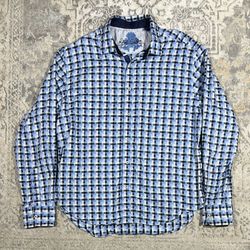 ROBERT GRAHAM CHECKERED LONG SLEEVE BUTTON UP SHIRT SIZE XL MULTICOLORED 