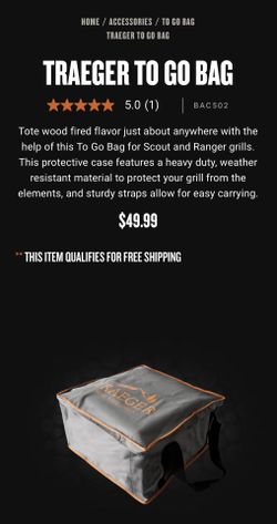 Traeger To Go Bag