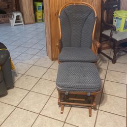 Stationary Rocker Chair With Foot Rest