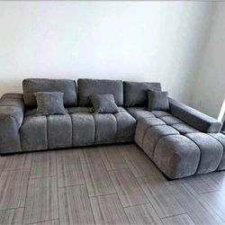 Grey Modern Sectional Sofa New Mushroom New Couch Plush Cozy
