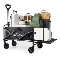 Carrito plegable plegable con ruedas todo terreno, carrito plegable con mango flexible