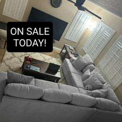 Gray Sectional Couch Sofa 
