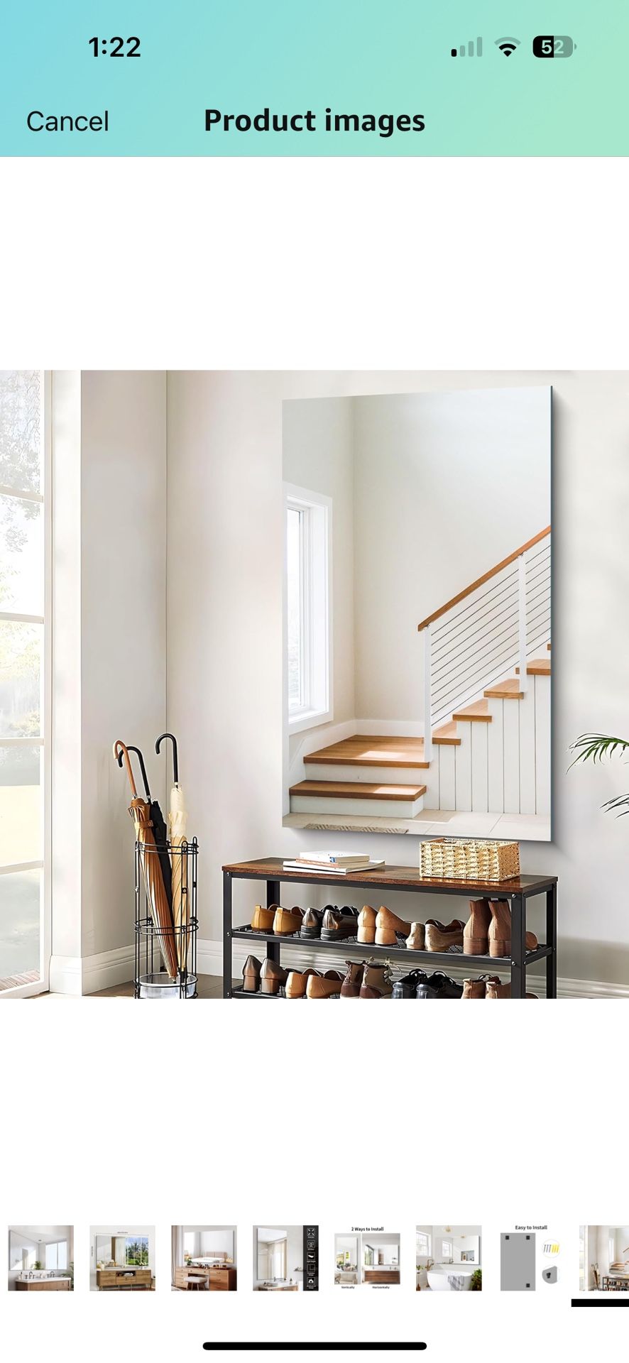 Frameless Wall Mirrors 60x36in