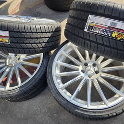 22" Staggerd Pre-owned ROADFORCE RF15 Wheels With New Tires For MERCEDES S560