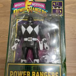 Hasbro Mighty Morphin Power Rangers Retro Morphin Black Ranger Zack Figure NEW