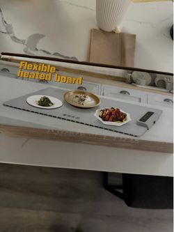 Flexible heated board for food