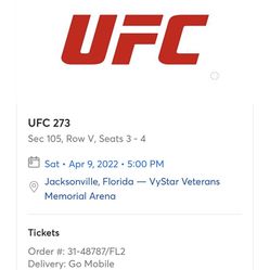 2 UFC 273 Tickets ,  Great Seats Good Price 