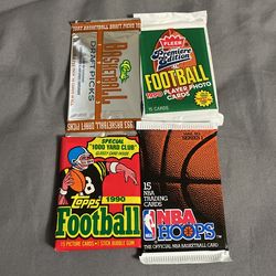 6 Packs Of Throwback Nba/Nfl Cards
