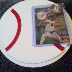 Custom Made Dodgers Baseball Plaque Of Clayton Kershaw Card