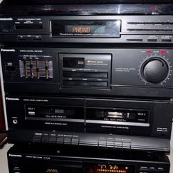 VTG Panasonic SG-HM22 Compact Audio System Turntable AM/FM Dual Tape Deck, DEFECTIVE 