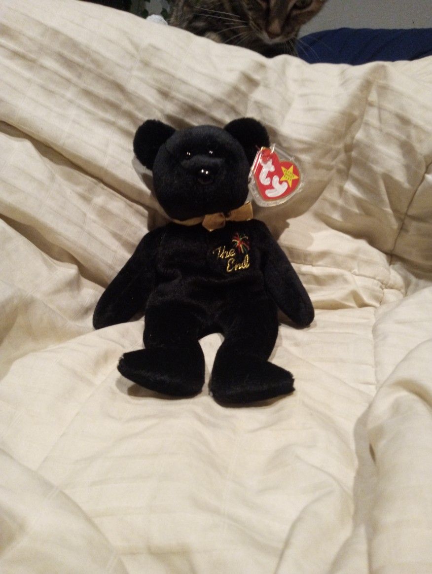 Extremely Rare Retired Multiple Errors On Both Tags  Beanie Baby 1998 "The End" 